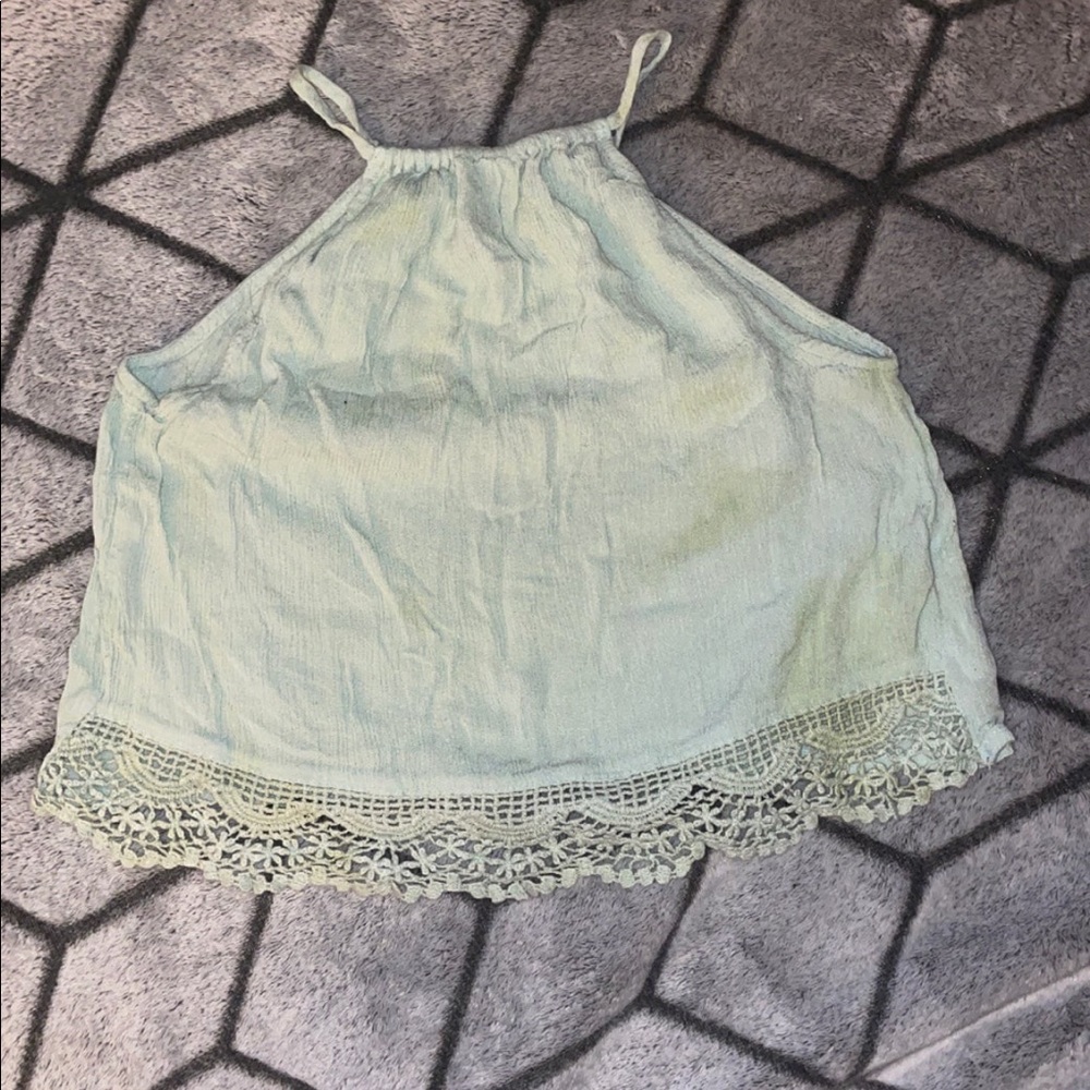 Mint halter crop top.